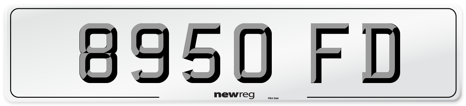 8950 FD Number Plate from New Reg